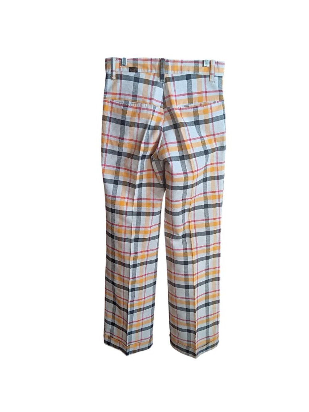 True Vintage Bellbottom Jeans 29x34 1970s Plaid Mann USA Cloth Mod Talon 42 Mod